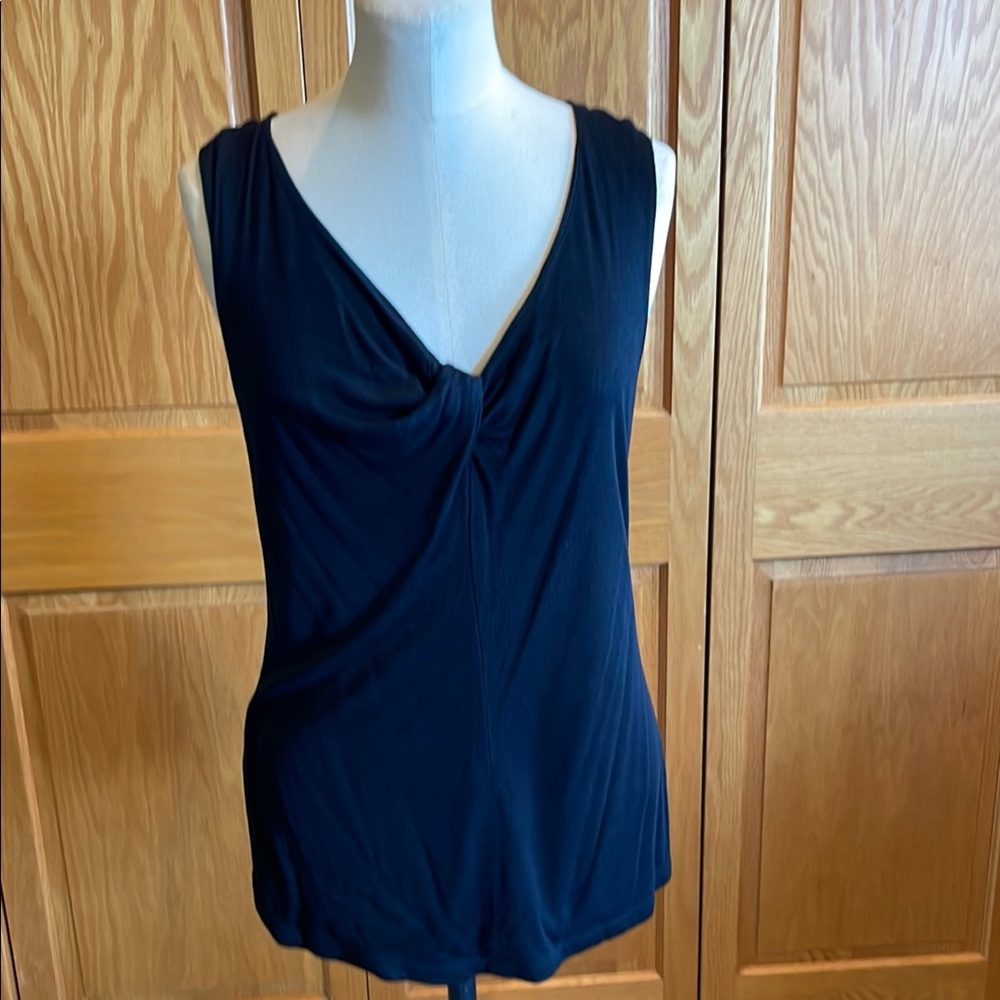 Banana Republic Black Sleeveless Twist Front Tank Top